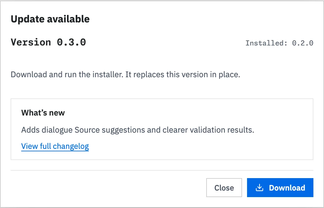 Doodle Studio showing an available update, release notes, and Download button